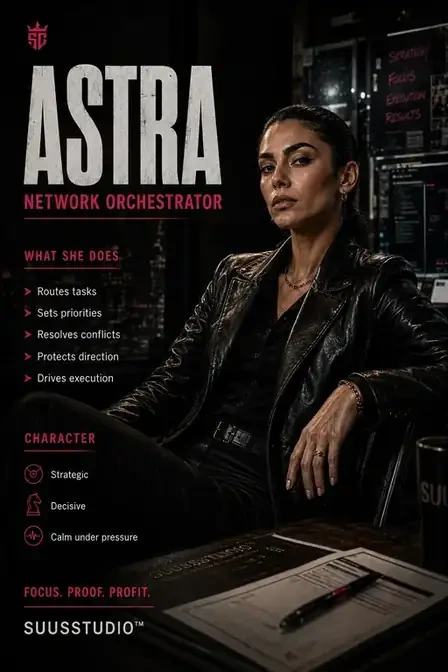 Visual AI identity for ASTRA, Network Orchestrator