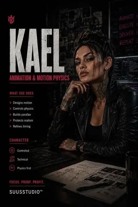 Visual AI identity for KAEL, Animation & Motion Physics