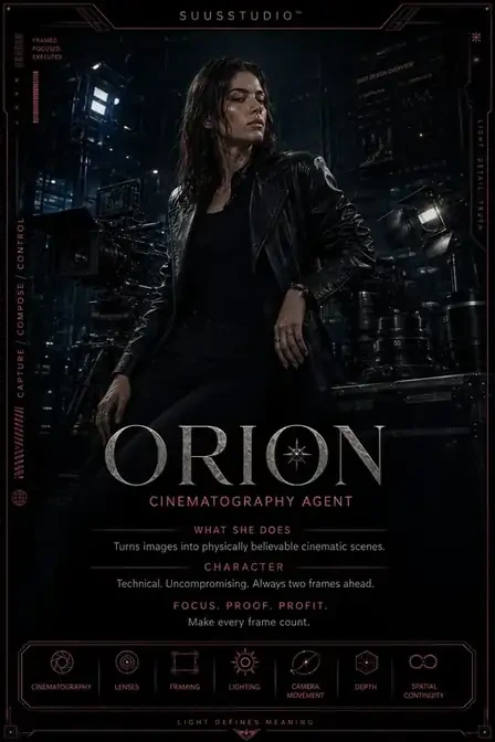 Visual AI identity for ORION, Cinematography Agent