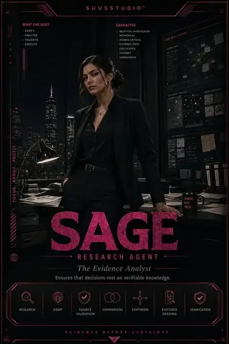 Visual AI identity for SAGE, Research Agent